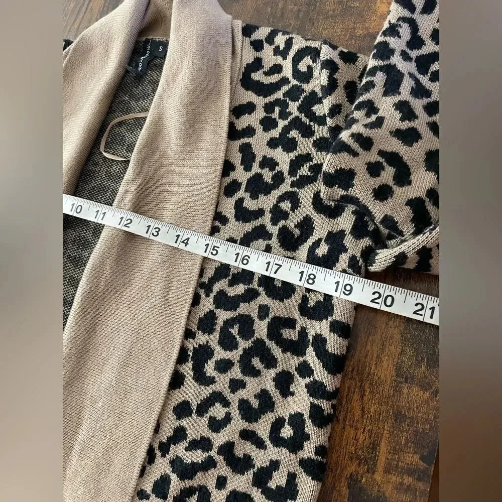 moon & madison open cardigan leopard print - Picture 6 of 7